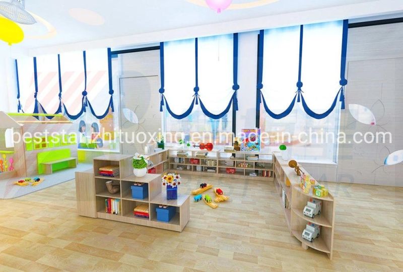 New Design Playroom Furniture Wooden Daycare Display Cabinet, Kids Room Cabinet Children Toy Storage Cabinet, Kindergarten and Preschool Furniture Cabinet