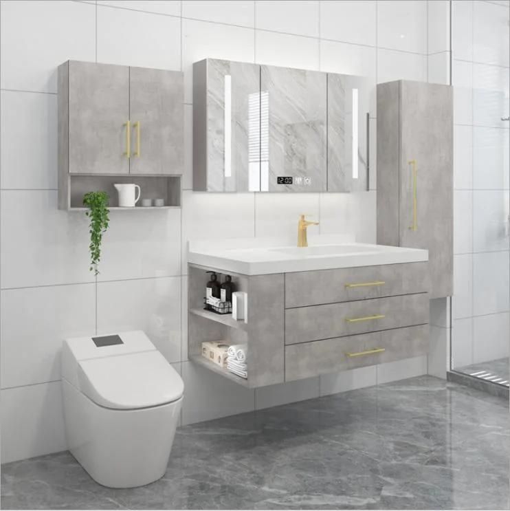 Nordic Modern Simple Bathroom Vanity Combination Light Luxury Rock Board Bathroom Vanity