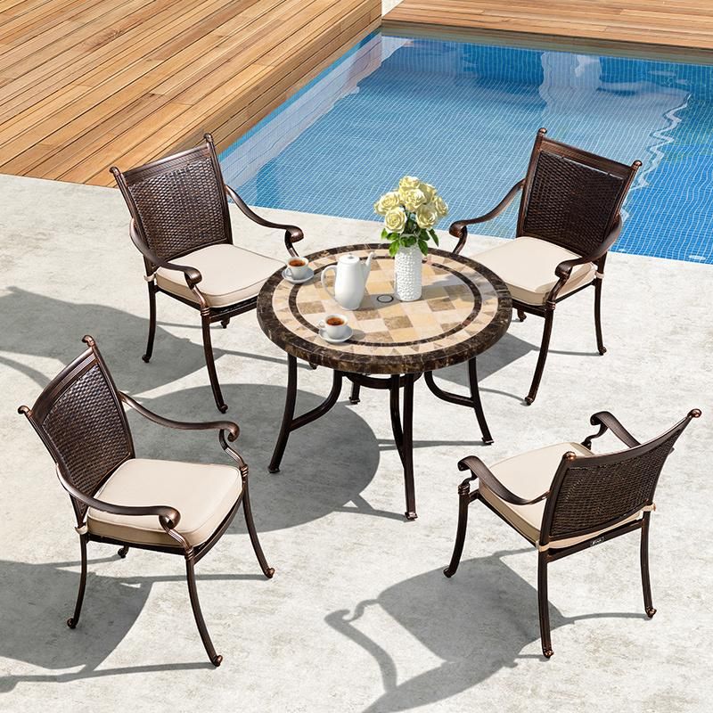 High Quality Custom Leisure Home Modern Rattan Patio Bistro Outdoor Garden Dining Furniture