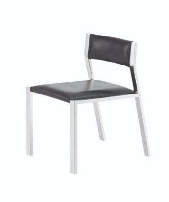 Modern Dining Chairs Stainless Steel PU Cushion Furniture Chair with High Back