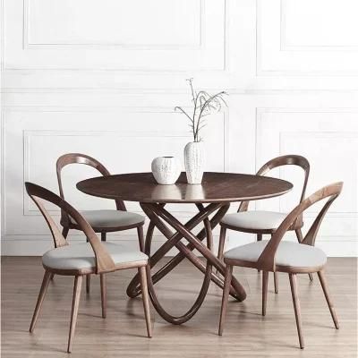 Fashion Solid Wood Dining Room Furniture Home Furniture Round Dining Table Set