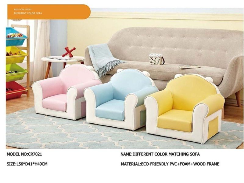 Children Furniture Kids Sofa, Living Room Baby Sofa, Leather Sofa, Day Care Center Sofa, Reading Area Kindergarten Single Sofa,