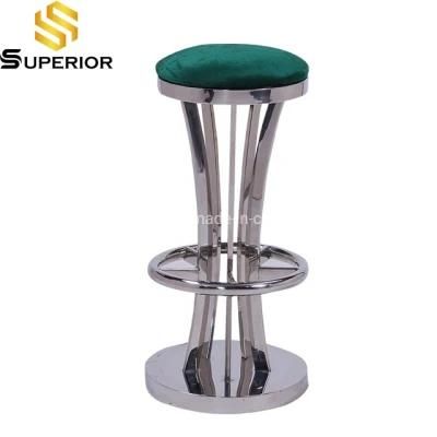 Wholesale Modern Nightclub Furniture Metal Bar Stools with Foot Rest