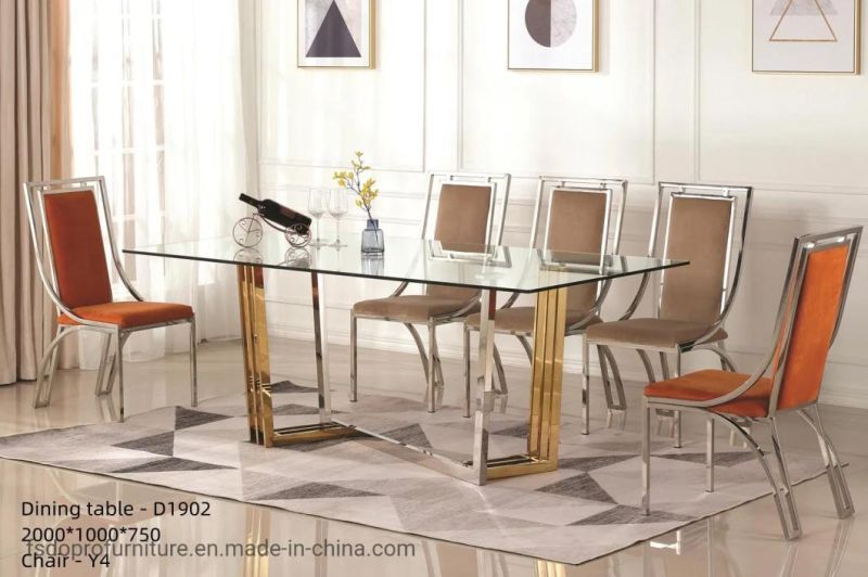 Simple Design Style Tempered Glass Dining Table