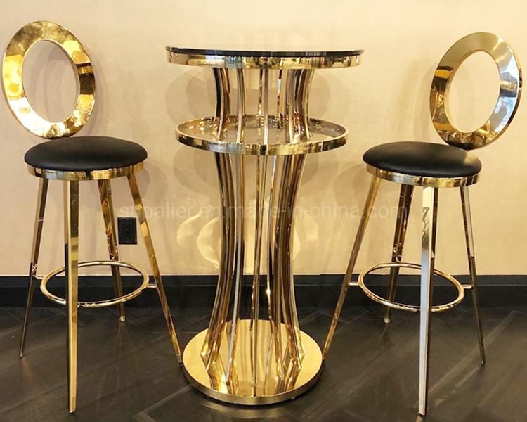 Oval Back Stainless Steel High Stools for Bar Furntiure