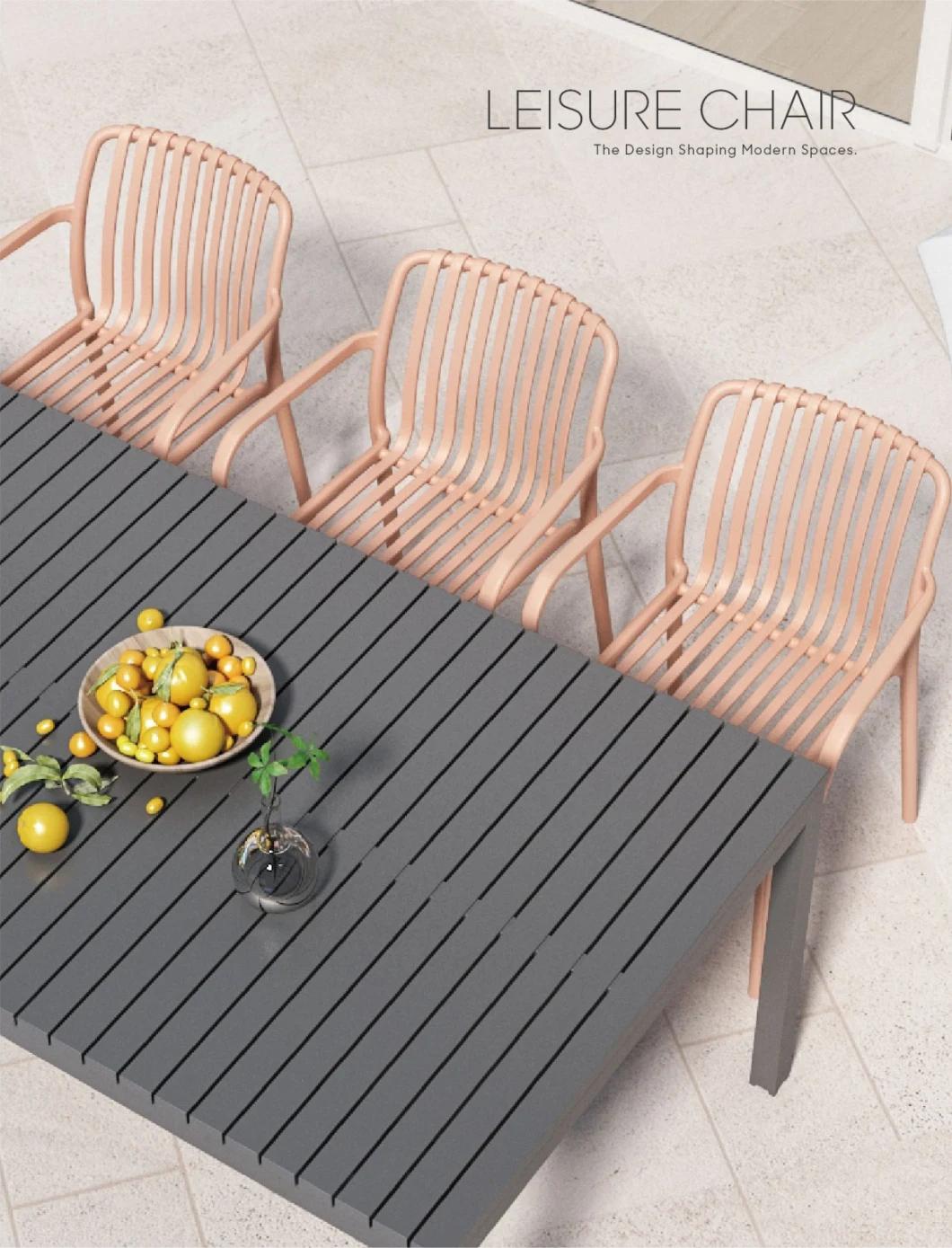 Wholesale Outdoor Furniture Modern Style Garden Furniture Provo Plastic Chair Eco-Friendly PP Armrest Dining Chair