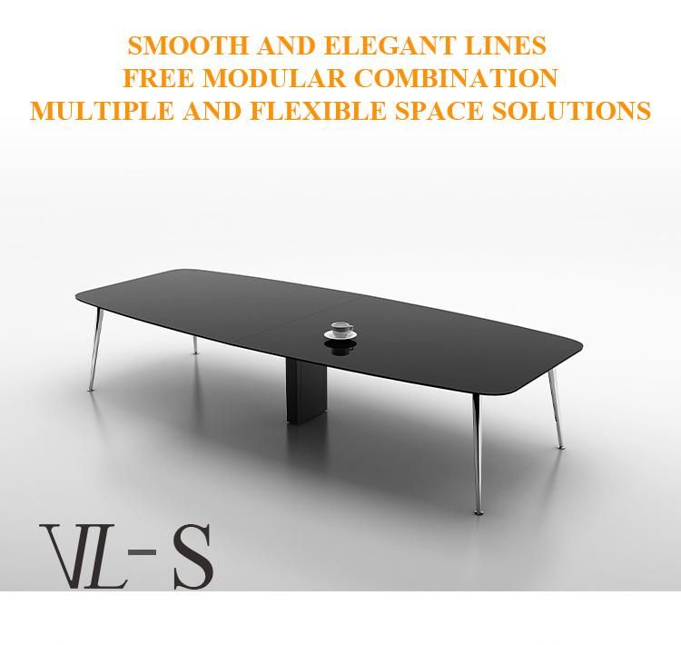 Wholesale Modern Simple Melamine Meeting Desk Metal Frame Conference Table