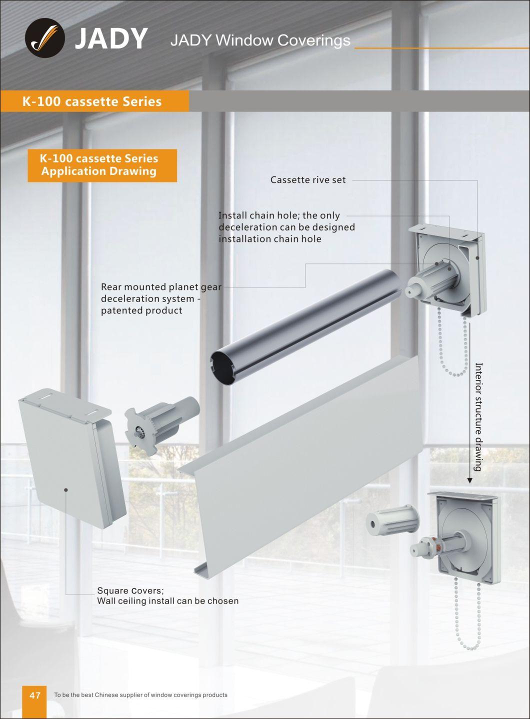 K-100 38mm New Design Cassette Series Application Drawing for Roller Blinds