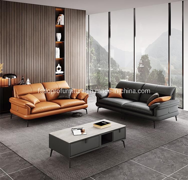 Real Leather High Classic Luxury Home Furniture Sofa Set