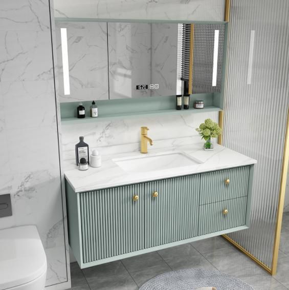 Modern Light Luxury Rock Plate Integrated Basin Bathroom Cabinet Wash Basin Washstand Bathroom Cabinet