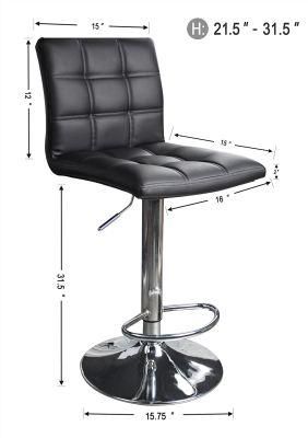 Modern Leather High Bar Stools Metal Bar Chairs