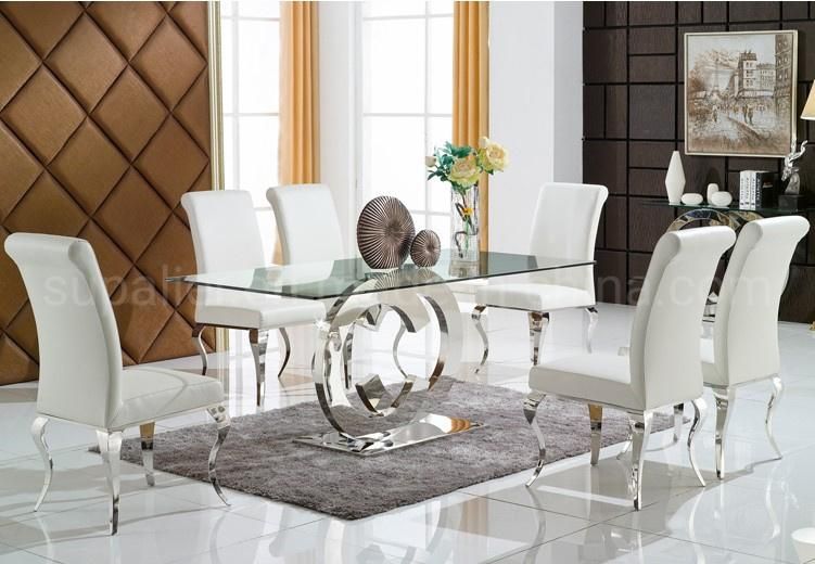 Home Furniture Set Wholesale Luxury Silver Rectangle Dining Table