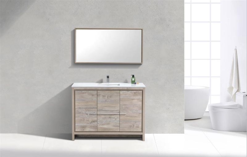 Hot Sale Light Gray Customized Design Single Sink Bathroom Vanity