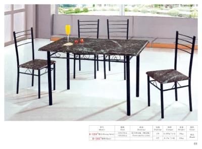 Light Luxury Modern Dining Room Marble Top Metal Legs Dining Table