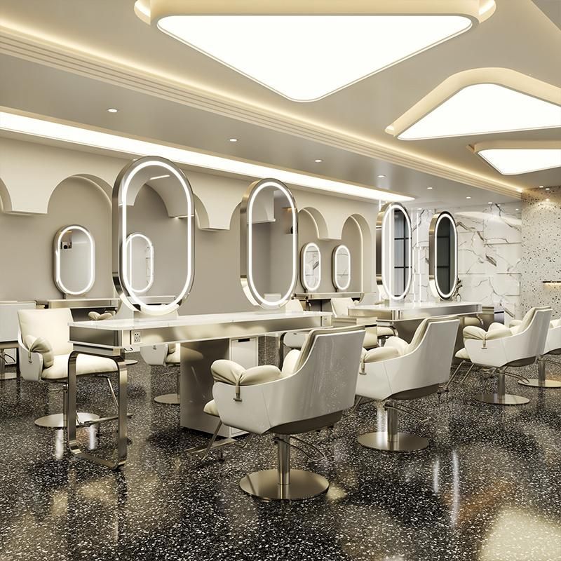 New Arrive Modern Hair Salon Mirrors Design Station with Lights with Charge