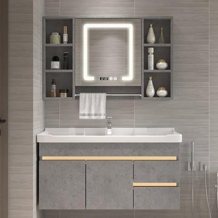 Luxury Bathroom Cabinet with LED Mirror Vanity Basin, Home Decor Adjustable Mirror