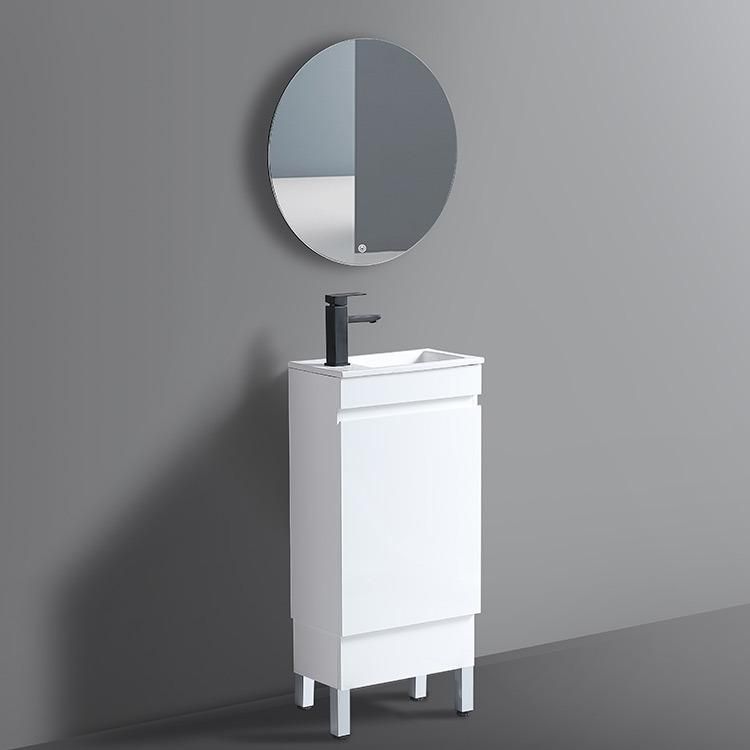 Modern White Gloss Cabinet Set Modern Vanity Mirror Waterproof Bathroom Cabinet for Villa, Hotel, Apartment