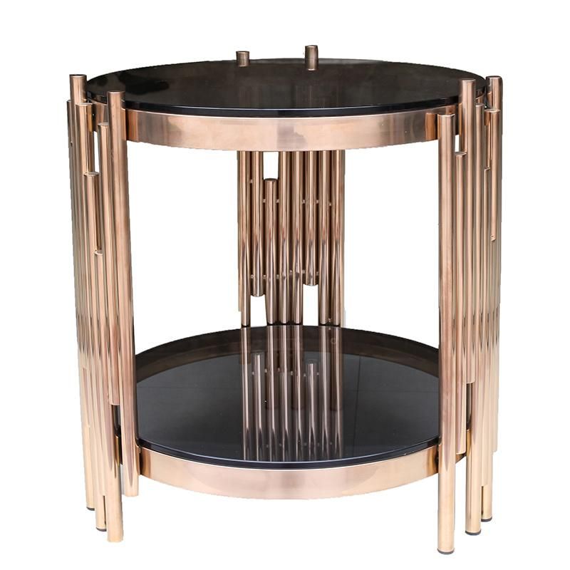 Nice Design Sexangle Glass Top Coffee Table Small Side Table Living Room Furniture