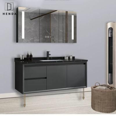 Modern Style Customized Sizes Wash Cabinet Solid Wood LED Mirror Bathroom Cabinet