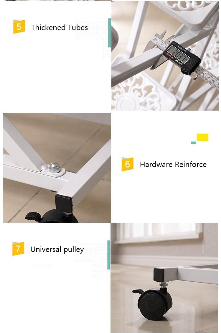 Modern Furniture Design with Universal Pulley for Hotel Metal Flower Stand