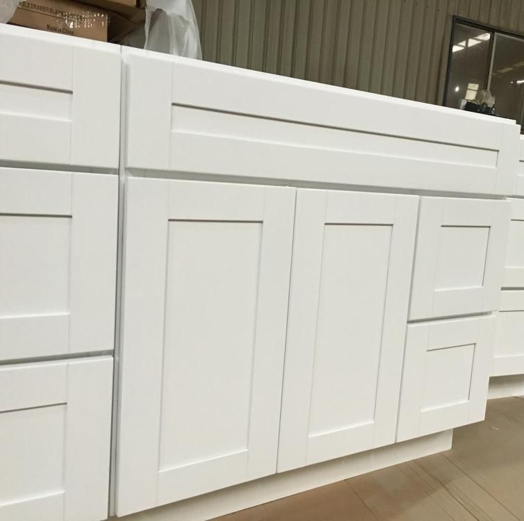 American Furniture Modern Style White Shaker Solid Wood Kitchen Cabinets