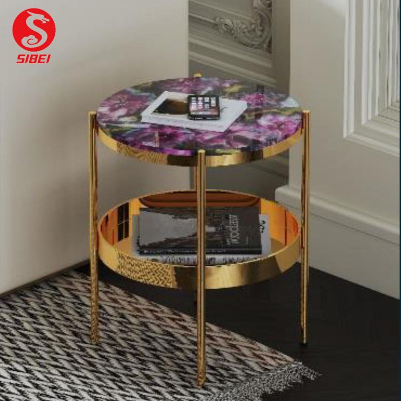 Luxury Modern Style Furniture Metal Living Room Triangle Coffee Table Console Table Side Table