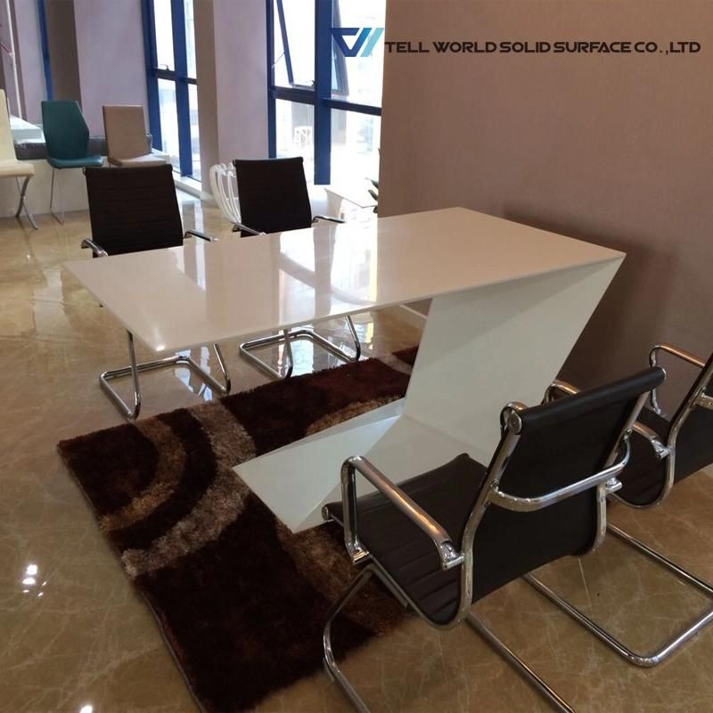 Top Quality Corian Solid Surface Z Shaped Manager Office Table