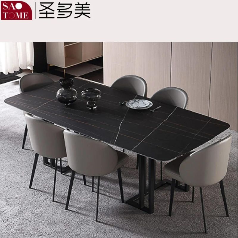 Modern Living Room Dining Room Furniture Carbon Steel Square Tube Vertical Bar Dining Table