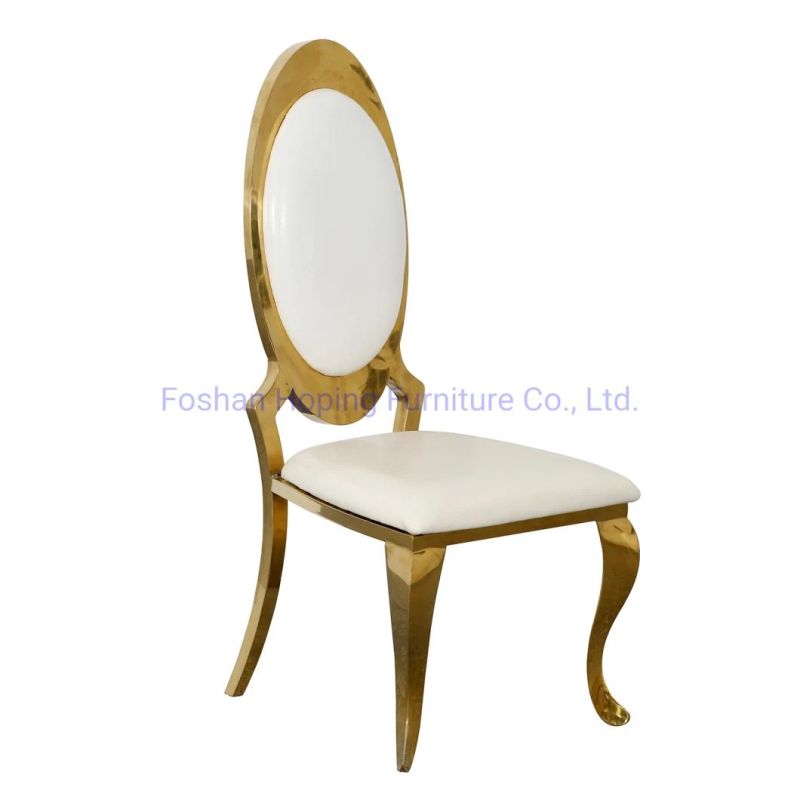 European Classic Round Back Design Stainless Steel Chair French King Throne Chair