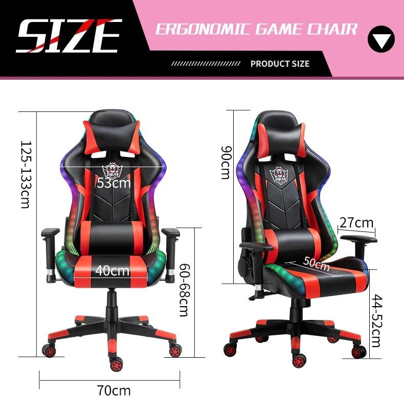 High Quality Comfortable Leather Swivel Computer Racing Chair LED Gaming Chair