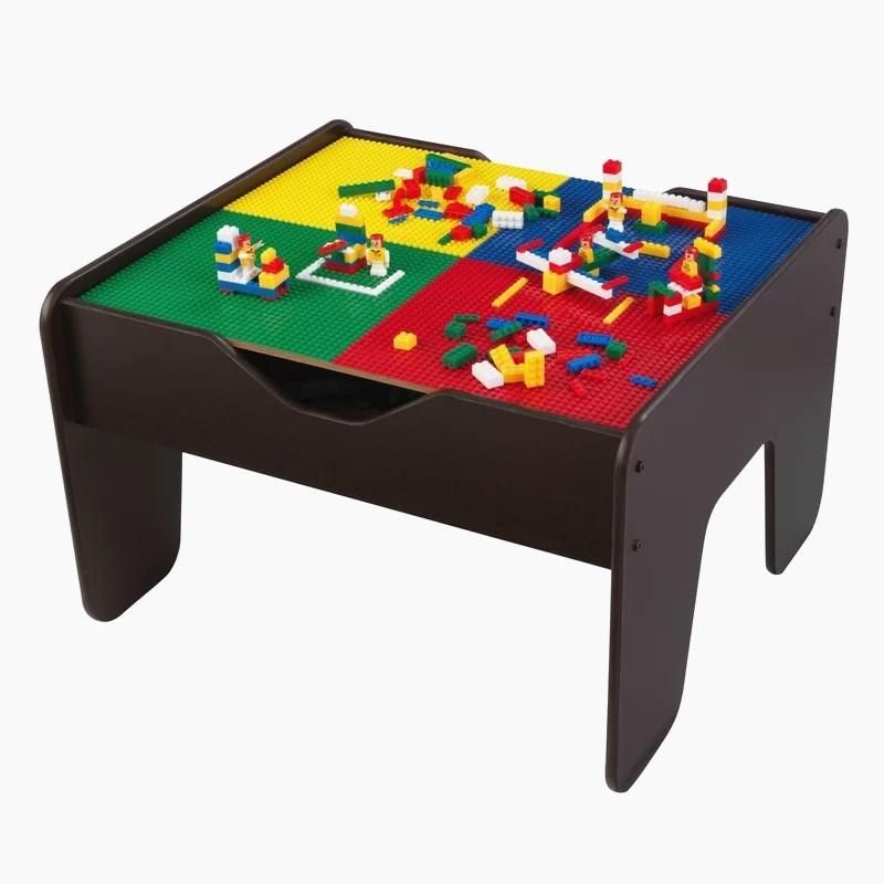 2-in-1 Modern Furniture Kids Activity Table Pine Wood Play Table