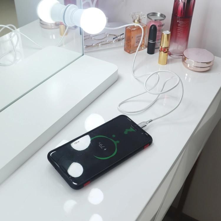 Beauty Salon Make up Beautiful Hollywood LED Dressing Mirror with Charging Power