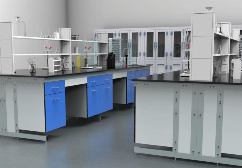 Pharmaceutical Factory Steel School Chemical Chemistry Steel Wooden Lab Island Bench Lab Furniture