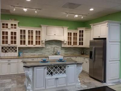 American Raised Panel Door Style Modular Kitchen Cabinets Solid Wood