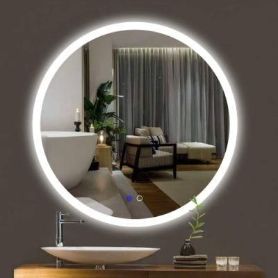 Modern Design Round LED Backlit Mirror Bathroom Vanity Mirror Circle Wall Mounted Dimmable Makeup Dressing cosmetic Mirror with Warm Lights