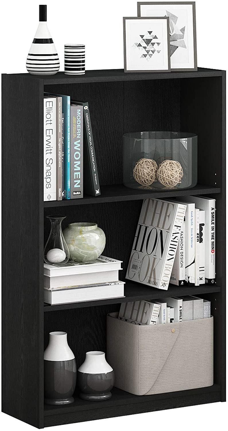 Modern 3-Tiers Wooden Home Office Bookshelf