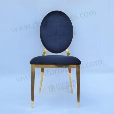 Modern Stainless Gold Oval Stainless Steel Wedding Chairs Ycx-Ss34