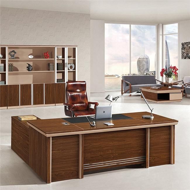 Classic Office Table L Shape Veneer/Paper Table Office Desk