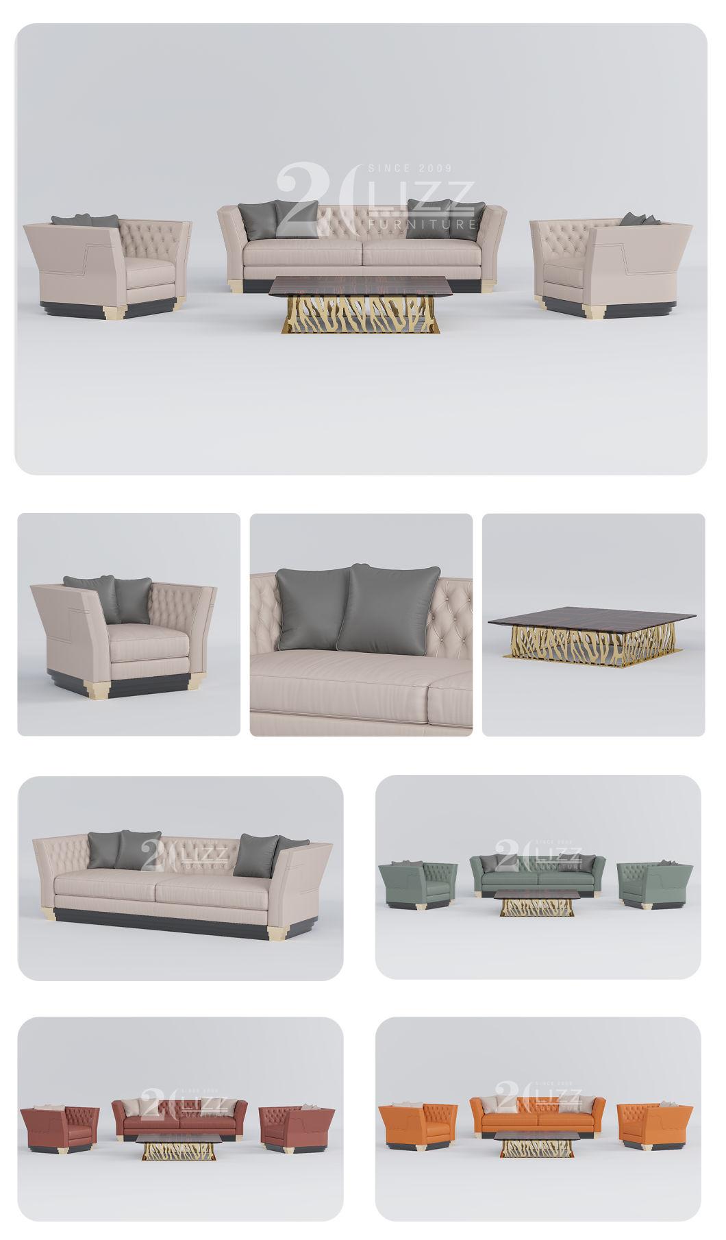 Modern European Style Sectional Home Living Room Sofa Furniture Luxury Italian Leather Sofa