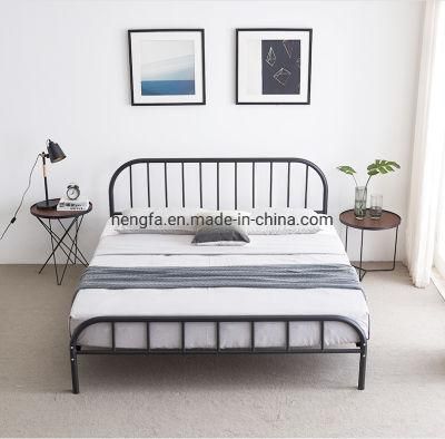 Wholesale Bedroom Furniture Hotel Modern Luxury Double Size Iron Steel Bed