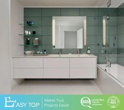 Modern Style Bathroom Cabinet MDF Double Bathroom Vanity with Toughened Glass