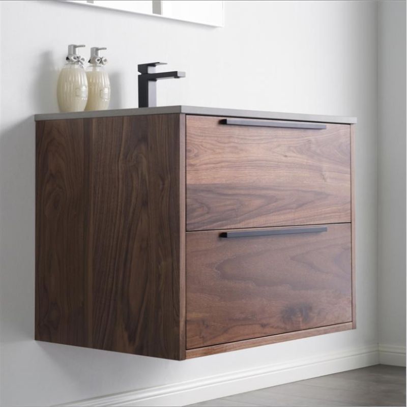 Solid Wood Bathroom Vanity with Ceramics Countertop Modern