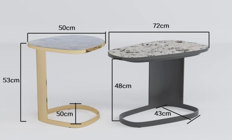 Modern Special Design Living Room Tea Side Table with Metal Legs European Home Office Hotel Furniture