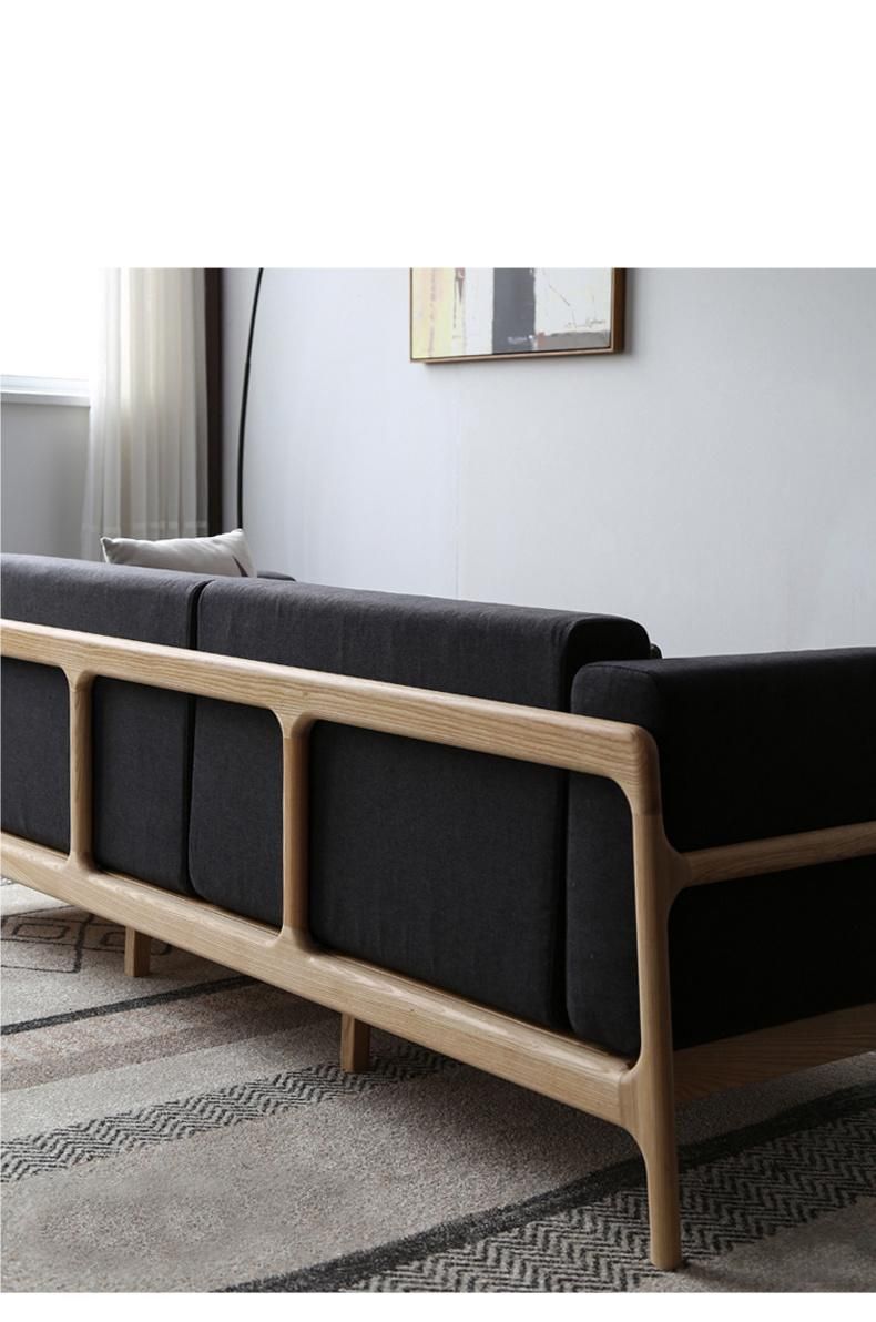 Modern Simply/Light Luxury/Nordic Home Furniture Solid Wooden Fabric Sofa for Living Room