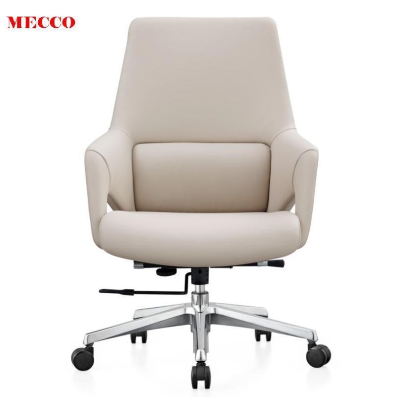 2022 Hot Sale MID Back Luxury Visitor Meeting Room Chair Genuine Leather Office Chair