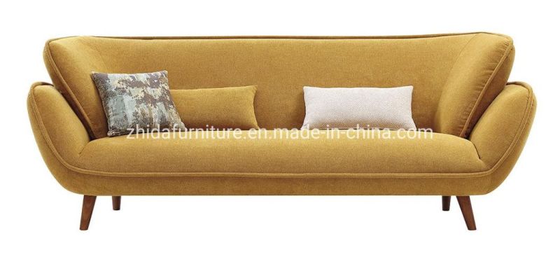 Japan Style Yellow Fabric Hotel Public Area Living Room Sofa