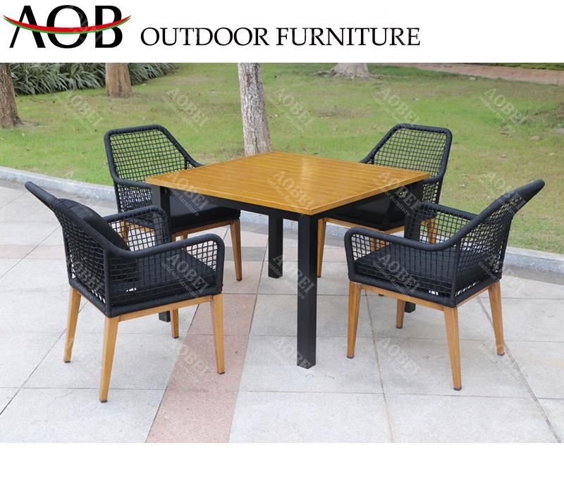 Outdoor Modern Patio Garden Home Hotel Resort Restaurant Cafe Dining Furniture with Aluminum Square Table
