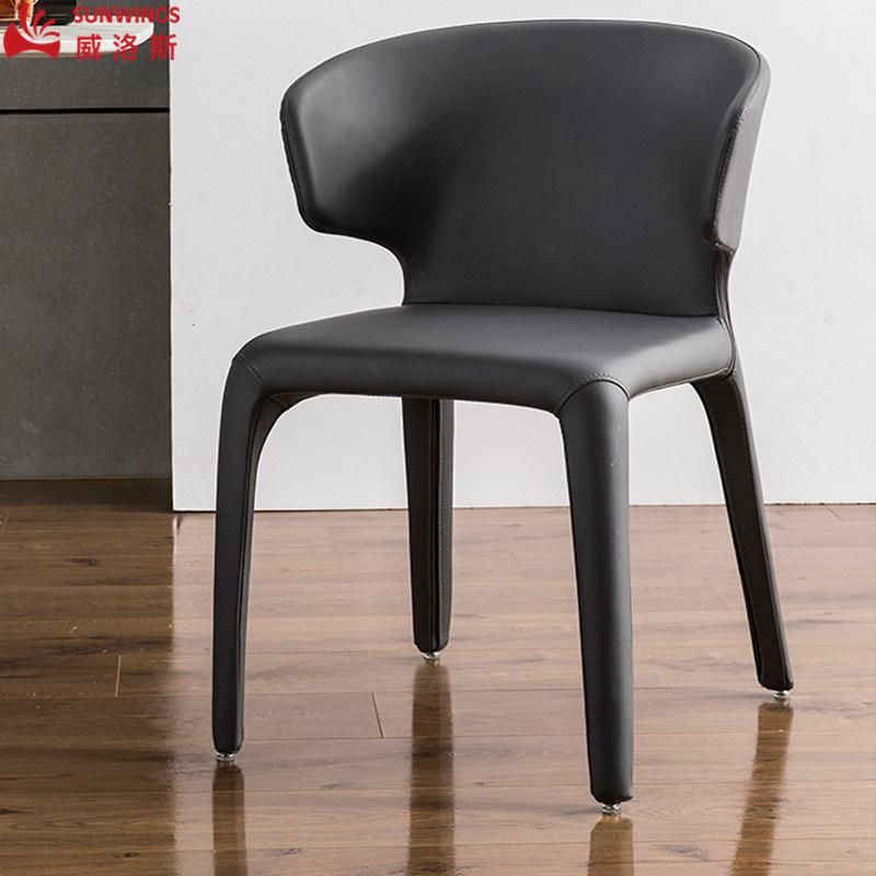 Light and Luxury Design Solid Wood PU Leather All - Covered Dining Chair for Restaurant