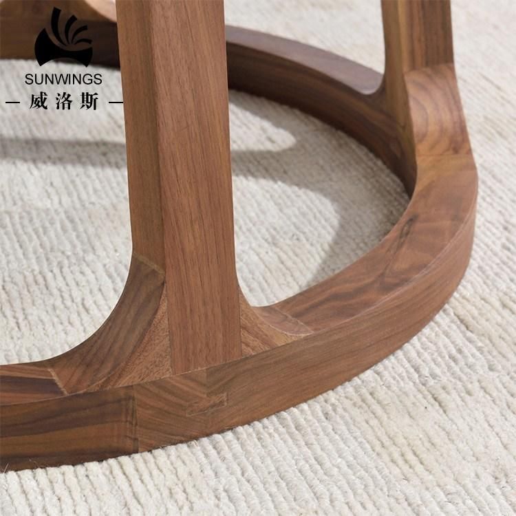 Italian Fashion Artistical Wooden Round Nordic Dining Table Made in China