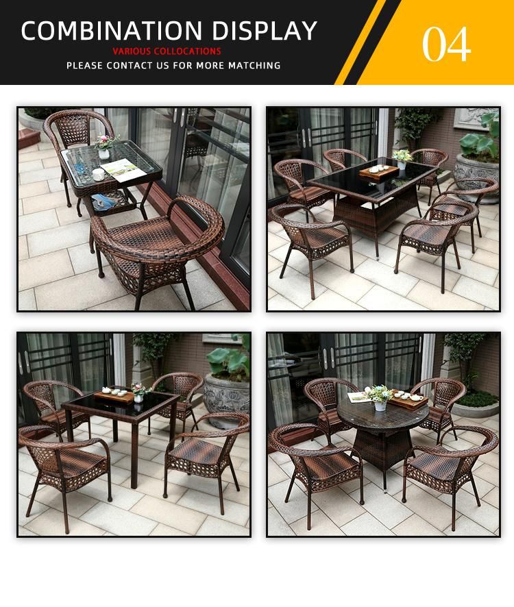 Modern Family Hotel Restaurant Handmade Rattan Chair Garden Terrace Outdoor Restaurant Chair Furniture